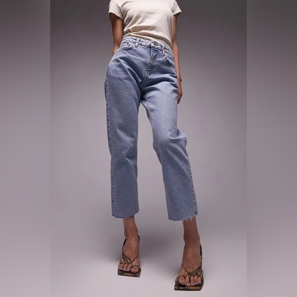 Topshop Light Blue Cropped Jeans
